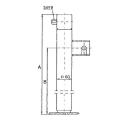 Steunvoet met zeskant aansluiting, verzinkt, buis Ø 60 x 4 mm, vierkant A 415 mm, B 280 mm, slag 240 mm