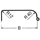 Dubbelassig spatbord profiel 12/40 B220 R375 L1980 S1550 H375