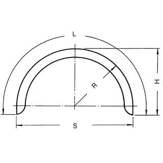 Enkele as spatbord profiel 12/40 B220 R375 L1210 S750 H390