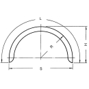 Enkele as spatbord profiel 12/40 B220 R375 L1210 S750 H390