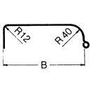 Enkele as spatbord profiel 12/40 B220 R375 L1210 S750 H390