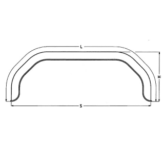 Dubbelassig spatbord profiel 12/40 B220 L1995 S1550 H380