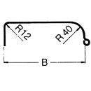 Enkelassig spatbordprofiel 12/40 vierkant B190 L900 S600 H280