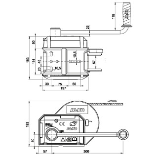 AL-KO 351 OPTIMA Seilwinde Bootswinde Handseilwinde 350 kg