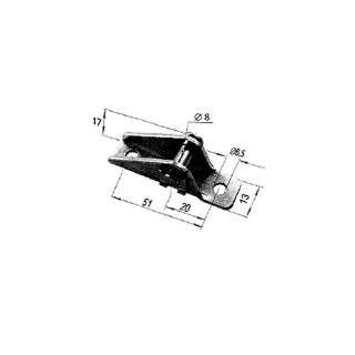 Lagerschoenen hoogte 17 mm, lengte middengat - met gat 51 mm, breedte 13 mm