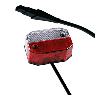 Flexipoint I markeringslicht, rood-wit met kabel van 500 mm lang. 2-polig
